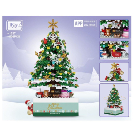 Конструктор Loz 1237 - Новогодняя ёлка 2 в 1 со звуком