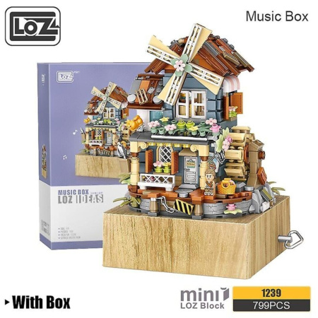 Конструктор Loz 1239 - Ветряная мельница 2 в 1, музыкальная шкатулка