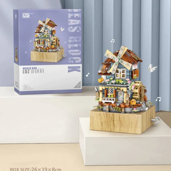 Конструктор Loz 1239 - Ветряная мельница 2 в 1, музыкальная шкатулка