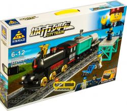 Конструктор KAZI 98239 Черный паровоз