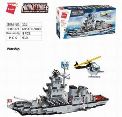 Конструктор Военный корабль и вертолет Warship - Brick/ Qman 112