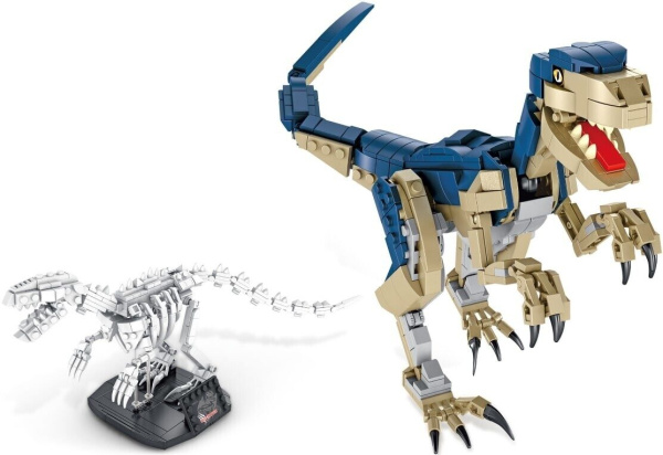 Конструктор Panlos Brick 612003 «Велоцираптор и макет скелета 2 в 1»