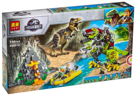 Конструктор Lari 11337 Бой тираннозавра и робота-динозавра