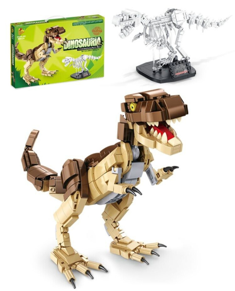 Конструктор Panlos Brick 612002 «Тираннозавр Рекс и макет скелета 2 в 1»